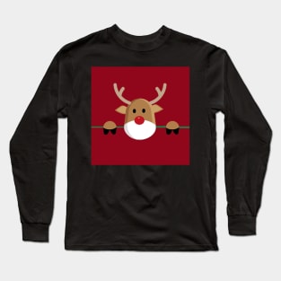 Christmas Reindeer Red Nose Funny Christmas Gifts Long Sleeve T-Shirt